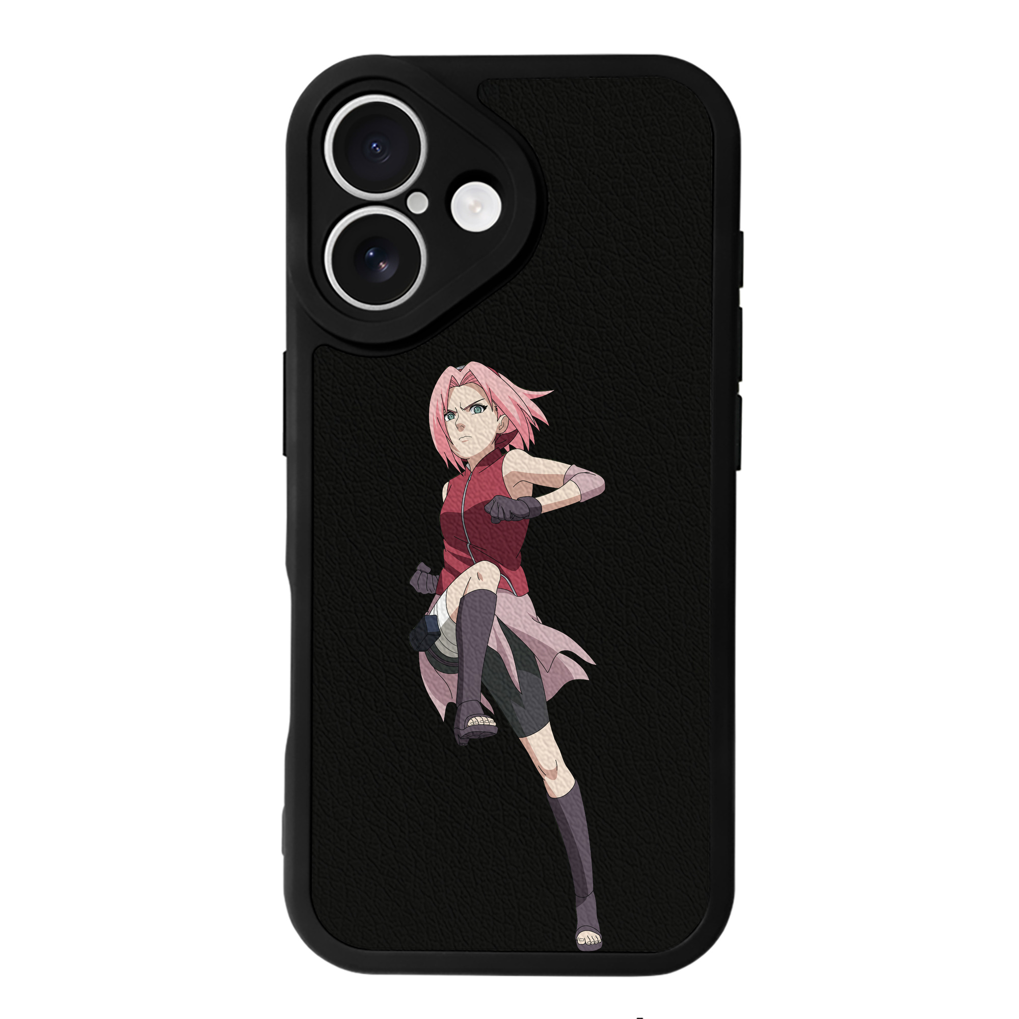 （画像用） NARUTO -ナルト- 春野サクラ Haruno Sakura 【iPhone 16シリーズ対応】シリコンスマホケース（レザー調） 材質：シリコン